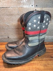 Rocky Firefighter Thin Red Line Cowboy Boots Kid’s Size 4.5M