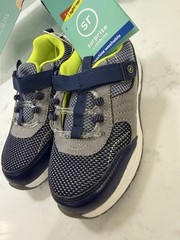 Stride Rite Navy & Gray Sneakers with Neon Yellow Lining