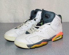 Nike Air Jordan 6 Retro GS “Green Glow” White Gray Infrared Size 6Y