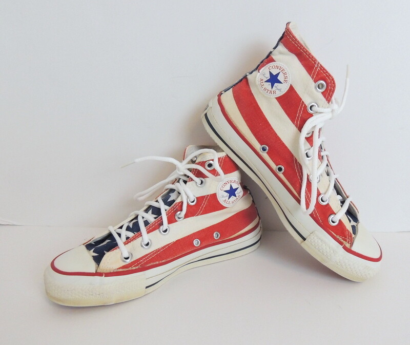 Converse Chuck Taylor All Star USA Flag Sneakers Boys 4.5 High Top