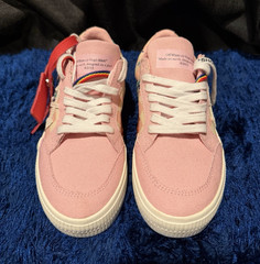 Off-White c/o Virgil Abloh Kids Low-Top Canvas Sneakers Pink/White Red Zip 13.5