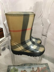 Burberry Kids Nova Check Rain Boots EU 23/24 Made in Italy Plaid Rubber
