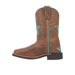 Dan Post Boots Starr TooledInlay Leopard Square Toe Pull On Cowboy Girls S