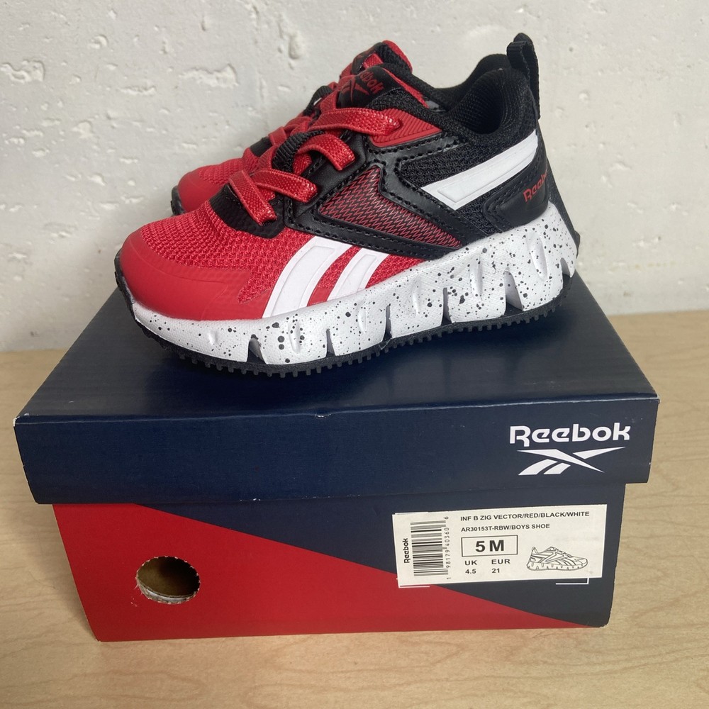 Reebok Zig Vector Size 5M Baby Boy Red/Black/White