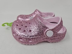 Crocs Classic Chunky Glitter Clogs, Little Kids, Pink Milk, 211940-6ZW, NEW!