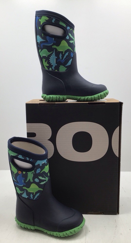 BOGS Unisex Kids Rainboots Dinosaur Navy Marine Size 11 – Waterproof
