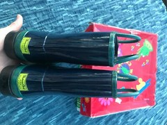 Western Chief Waterproof Navy Blue Rain Boots Easy Pull-On Handles Big Kids Sz 2