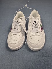 Ed Hardy White Black Graphic Sneaker Girls Unisex Lace Up Size 9 New