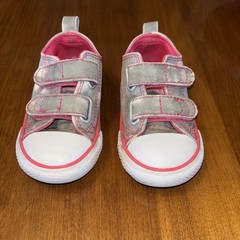 Converse All-Star Sneakers 764274F Double Tongue Grey Pink Youth Kids Sz 6