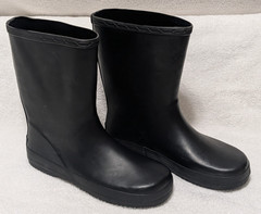 Black Rubber Rain Boots Pull on Sporto Children’s Boys Girls Youth Kids Size 3M