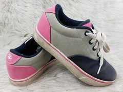 HEELY’S Launch Navy Blue Gray Pink Skating Skate Shoes Size 4Y Youth Womens Sz 5