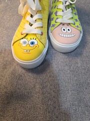 Size 3-SpongeBob & Patrick Ground Up Shoes Hi Top Sneakers Youth