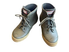 Kids Hunter Original Army Green Waterproof Lace Up Rain Boots US 13 EU 29