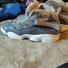 Jordan Air Jordan 6 Rings Gray/White Lace-Up High Top Sneaker US 6.5Y