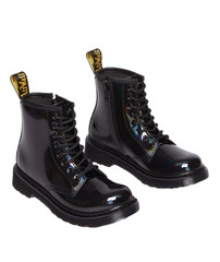 Dr Martens 1460 Junior/Kids Patent Leather Boots Size 12 Black Lace Up/Zip