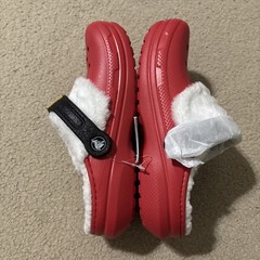 Crocs Classic Lined Santa Claus Clogs Kid Size 3 Slip-On Shoes Christmas NEW Red