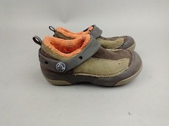 Crocs Dawson C 11 Fleece Lined Clogs Brown Suede Slip On Warm Shoe Unisex Kids
