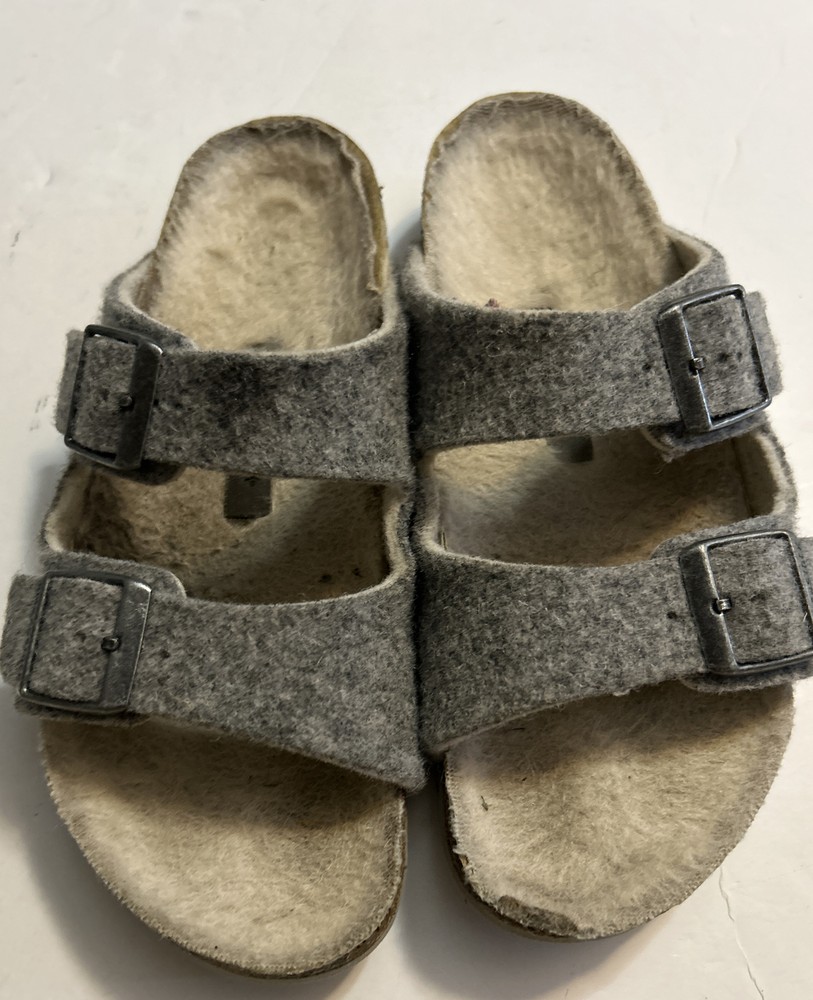 Birkenstock Kids Gray wool felt Sandals Sz34 Us Sz 3-3.5