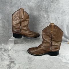 Masterson Boot Co. Brown Leather Cowboy Boots Youth Size 10.5 M Style RB2000C