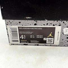 Air Jordan 4 Retro Military Black White Athletic Shoes Size 4.5 Youth 408452-111