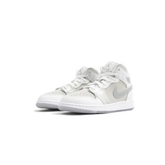 Big Kid’s Jordan 1 Mid SE Summit White/Metallic Silver (HQ3600 121)