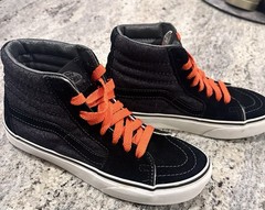 VANS Sk8-Hi Youth Boys 3.5/Girls 5 Black Herringbone Sneakers