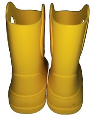 Okabashi Toddler Rain Boots Pull On & Yellow with Swirl Size 9 Pre-Owned