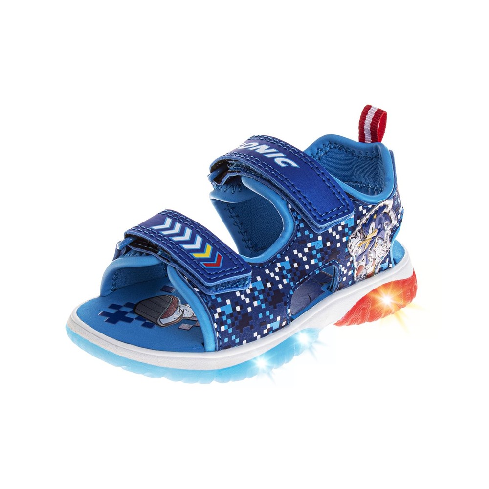 Josmo, Kid’s, Sonic The Hedgehog Lighted Sandal, Blue, 6, 6 Toddler, Blue