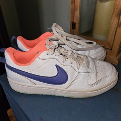 Nike Court Borough Low 2 Youth Sneakers White Purple Coral BQ5448-112 Size 4Y