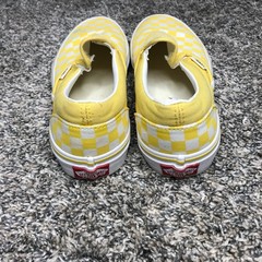 Vans Off The Wall Yellow/White Checker Pattern Youth Size: 4 Slide In Shoe