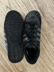Adidas Samoa Sneakers Black Silver Leather Size Kids’s 13K Youth Tennis Shoes