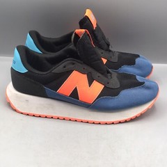 NEW BALANCE GS237NO1-M 237 JR’S (Medium) Black/Blue Mesh Lifestyle Shoes Sz 5