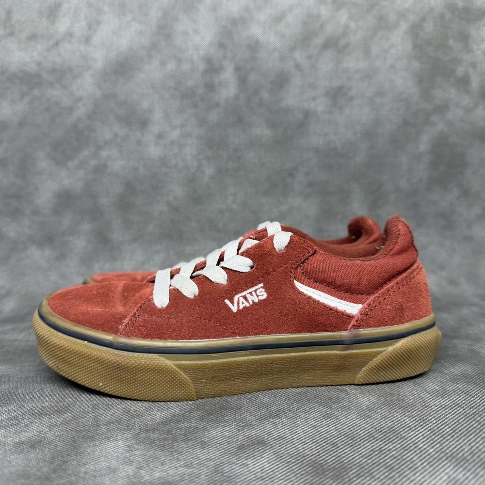 Vans Seldan Lace Up Gum Sidewall Dark Red Skate Shoes 500714 Youth 12