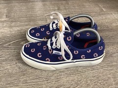 Vans MLB Chicago Cubs Youth Boys Size 2.5 33 Lace Up Sneakers Shoes Blue White