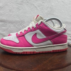 Nike Dunk Pink Low Laser Fuchsia White Shoes Size 5Y Or W6.5 FB9109-102 Sneakers