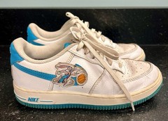Nike Air Force 1 Space Jam Hare Bugs Bunny Lola Bunny Blue White Youth Size 2