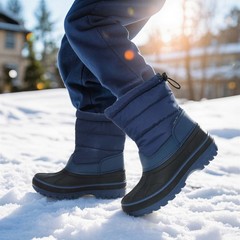 Boys Girls Winter Snow Boots Waterproof Warm Mid-Calf Outdoor Kids Shoes Boots