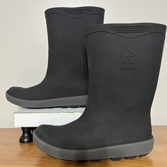 Kamik Riptide Waterproof Rain Boots, Black/Charcoal, Big Kids 4 M