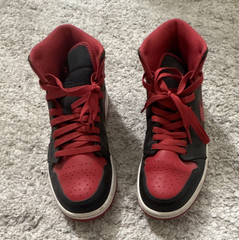 Jordan Air Jordan 1 Mid Top Sneakers Red/Black Kids US 8.5 DQ8426-060