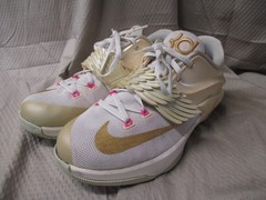 Nike KD 7 GS Aunt Pearl White Gold Pink Shoes 745407-176 | Youth Size 7Y