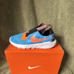 Nike Flex Runner 2 Lil (PSV) Unisex Kids Sneaker Blue Orange Slip On US 2Y