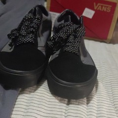VANS Old Skool VN000ECUQPT Reflective Black Pewter Unisex Kids Sneaker US4 EUR35