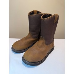 Rocky Kids 8 Inch Pull On Boots Dark Brown Leather Work Western RKS0360Y Size 6M