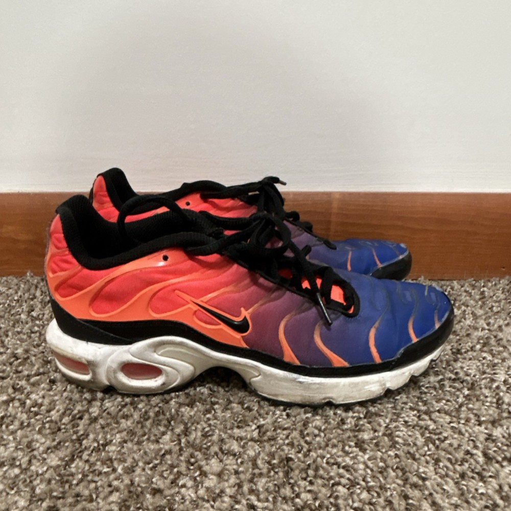 Nike Air Max Plus TN Flame Blue Orange Black Unisex Kids Sneakers 6Y