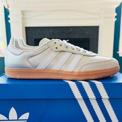Adidas Samba OG J „Silver/White/Gum“ – US Kids Size 6 (Women 7.5) KK2327