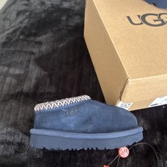 UGG Tasman II Suede Loafer Slippers Navy UGGPlush Lining Size 6