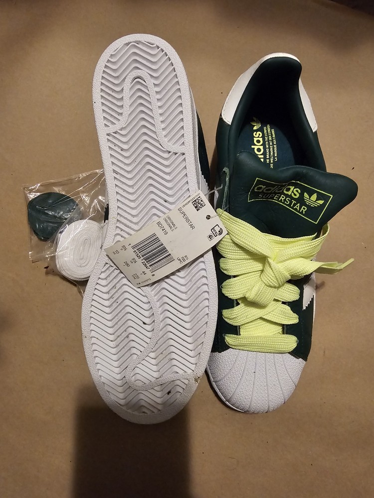 Adidas Superstar Collegiate Green Cloud White Athletic Lifestyle Shoes Sz 10 Men