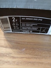 Nike Air Jordan 2009 PS White/ Metallic Silver Black Size 2Y 343603 161