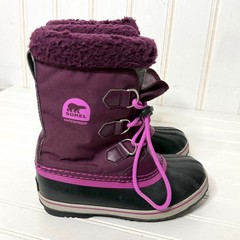 Sorel Yoot Pac Nylon Waterproof Purple Pink Winter Snow Boots Kids Size 3 NY1879