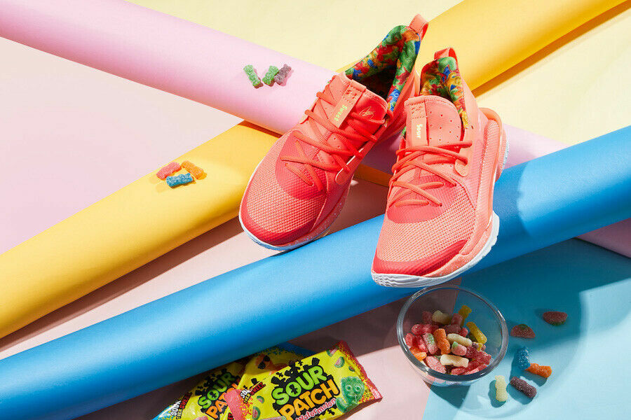 Under Armour Stephen Curry 7 X Sour Patch Kids Peach 3022113-603 GS 6Y Kid Shoes
